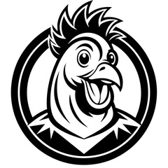 head of a hen mascot,hensilhouette,egale vector,icon,svg,characters,Holiday t shirt,black hen Hand drawn trendy logo Vector illustration,chicken on a white background,eps,png
