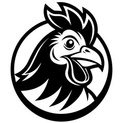 head of a hen mascot,hensilhouette,egale vector,icon,svg,characters,Holiday t shirt,black hen Hand drawn trendy logo Vector illustration,chicken on a white background,eps,png