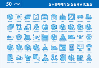 Shipping Services Icons Collection For Business, Marketing, Promotion In Your Project. Easy To Use, Transparent Background, Easy To Edit And Simple Vector Icons