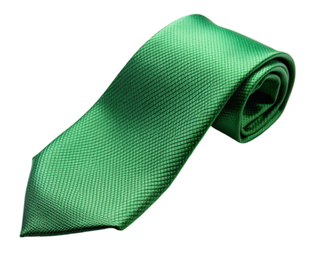 Rolled green tie isolated on transparent background - Powered by Adobe