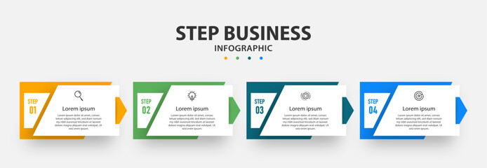 Creative template infographic design template. timeline with 4 steps, options. can be used for workflow diagram, info chart, web design. vector illustration.
