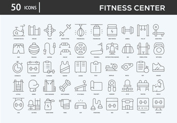 Fitness Center Icons Collection For Business, Marketing, Promotion In Your Project. Easy To Use, Transparent Background, Easy To Edit And Simple Vector Icons