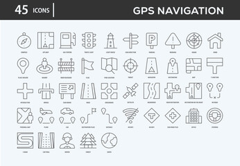 Gps Navigation Icons Collection For Business, Marketing, Promotion In Your Project. Easy To Use, Transparent Background, Easy To Edit And Simple Vector Icons