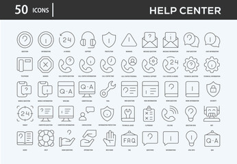 Help Center Icons Collection For Business, Marketing, Promotion In Your Project. Easy To Use, Transparent Background, Easy To Edit And Simple Vector Icons