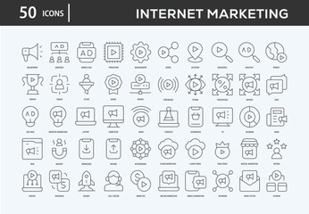 Internet Marketing Icons Collection For Business, Marketing, Promotion In Your Project. Easy To Use, Transparent Background, Easy To Edit And Simple Vector Icons