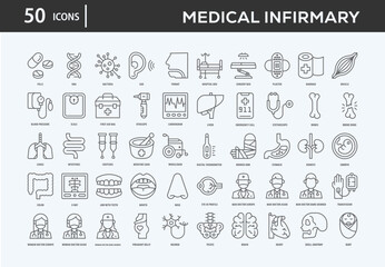 Medical Infirmary Icons Collection For Business, Marketing, Promotion In Your Project. Easy To Use, Transparent Background, Easy To Edit And Simple Vector Icons
