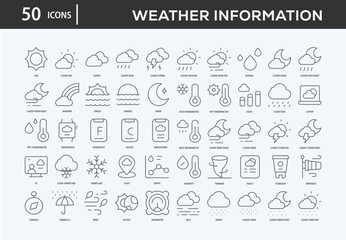 Weather Information Icons Collection For Business, Marketing, Promotion In Your Project. Easy To Use, Transparent Background, Easy To Edit And Simple Vector Icons