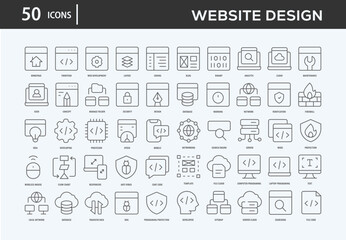 Website Design Icons Collection For Business, Marketing, Promotion In Your Project. Easy To Use, Transparent Background, Easy To Edit And Simple Vector Icons