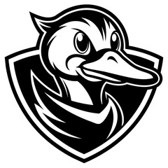 head of a duck mascot,Duck silhouette,egale vector,icon,svg,characters,Holiday t shirt,black duck Hand drawn trendy logo Vector illustration,duck on a white background,eps,png