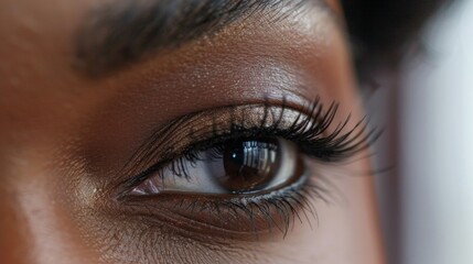 The subtly curved lashes add a touch of ity to the dance. . - obrazy, fototapety, plakaty