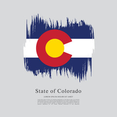 Flag of the state of Colorado. United States of America