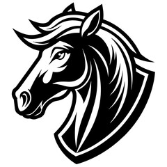 head of a horse mascot,cow silhouette,horse vector,icon,svg,characters,Holiday t shirt,black cow horse drawn trendy logo Vector illustration,horse on a white background,eps,png
