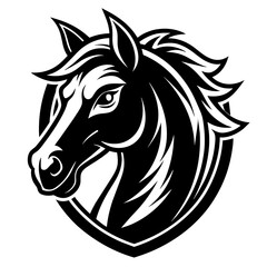 head of a horse mascot,cow silhouette,horse vector,icon,svg,characters,Holiday t shirt,black cow horse drawn trendy logo Vector illustration,horse on a white background,eps,png