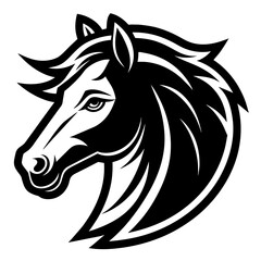 head of a horse mascot,cow silhouette,horse vector,icon,svg,characters,Holiday t shirt,black cow horse drawn trendy logo Vector illustration,horse on a white background,eps,png