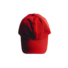 Red empty blank baseball cap isolated on white background