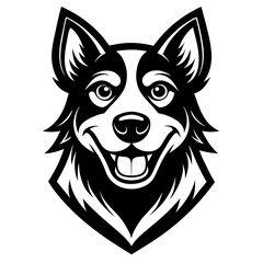 head of a dog mascot,dog silhouette,horse vector,icon,svg,characters,Holiday t shirt,black dog drawn trendy logo Vector illustration,wolf  on a white background,eps,png