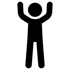 raised arms icon, simple vector design - obrazy, fototapety, plakaty