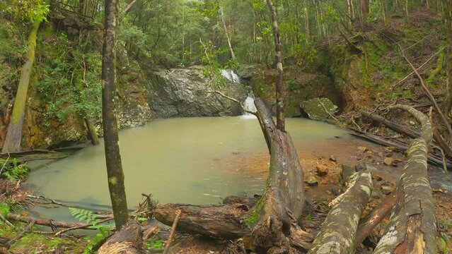 Unicorn Falls, Mount Jerusalem National Park. View From A Log.