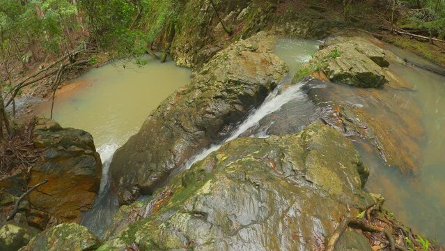 Top Of Unicorn Falls, Mount Jerusalem National Park. Flowing Water Over Falls.