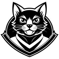 head of a cat mascot,cat silhouette,cat face vector,icon,svg,characters,Holiday t shirt,black cat face drawn trendy logo Vector illustration,wolf  on a white background,eps,png