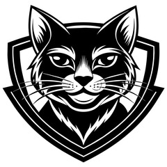head of a cat mascot,cat silhouette,cat face vector,icon,svg,characters,Holiday t shirt,black cat face drawn trendy logo Vector illustration,wolf  on a white background,eps,png