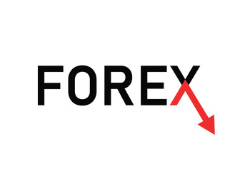 Fototapeta premium forex word with arrow graph going down loss decline market crash