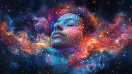 Naklejka na ściany i meble Interstellar Meditation: Inner Peace in the Cosmos