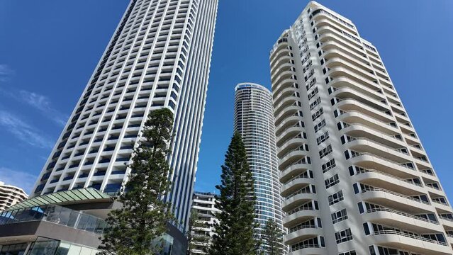 4K video clip of a High-rise 5 Star Hotel and Apartments on the Gold Coast in Australia