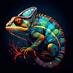 Fototapeta premium lizard on a black background