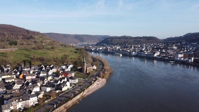 German Medieval Villages and Towns along Middle Rhine Valley, Drone Dolly