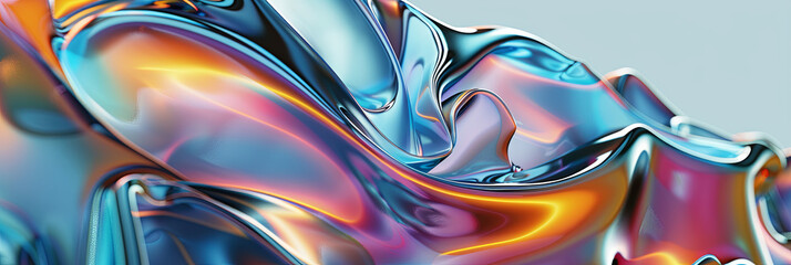 abstract colorful waves of liquid shapes, generative AI