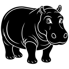 head of a Hippopotamus mascot,Hippopotamus silhouette,zabra face vector,icon,svg,characters,Holiday t shirt,black Hippopotamus face drawn trendy logo Vector illustration,Hippopotamus on a white backgr