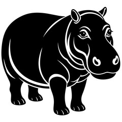 head of a Hippopotamus mascot,Hippopotamus silhouette,zabra face vector,icon,svg,characters,Holiday t shirt,black Hippopotamus face drawn trendy logo Vector illustration,Hippopotamus on a white backgr