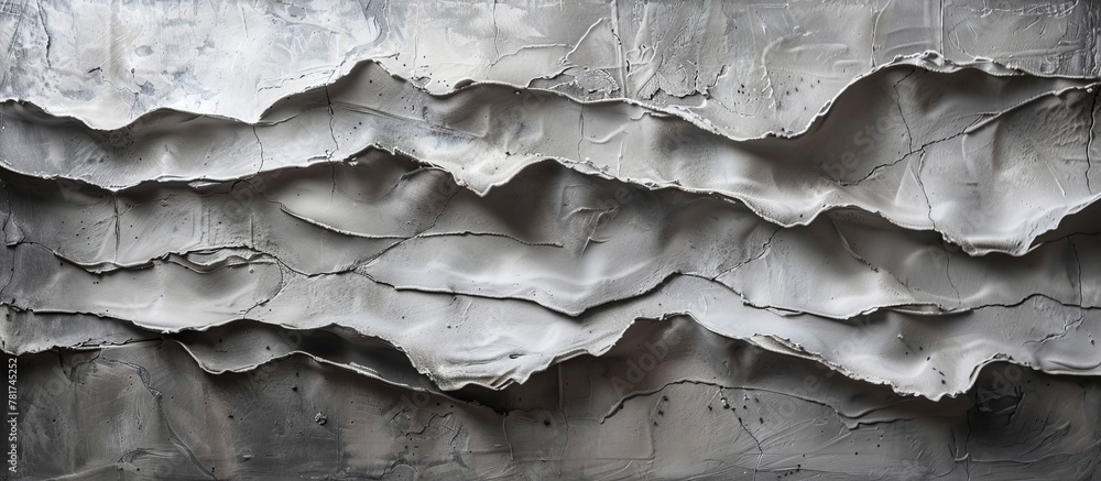 Poster white wall adorned with a striking, large wave design, creating a visually captivating backdrop
