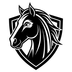 head of a horse mascot,horse silhouette,vector,icon,svg,characters,Holiday t shirt,black horse face drawn trendy logo Vector illustration,horse on a white background,eps,png