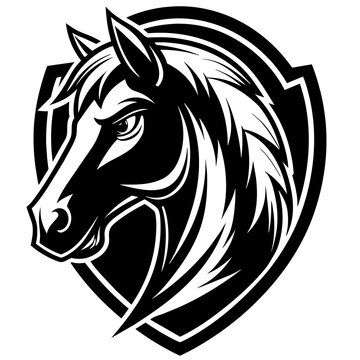 head of a horse mascot,horse silhouette,vector,icon,svg,characters,Holiday t shirt,black horse face drawn trendy logo Vector illustration,horse on a white background,eps,png