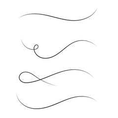 A hand-drawn curved line shape. Curved line icon collection. Vector illustration isolated on a white background