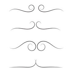 Ornate frame elements. Vintage and filigree decoration. Ornament frames and scroll swirls element. Filigree divider wedding Invitation. Calligraphic xmas curl and swirly line. christmas divider.