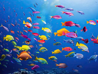 Fototapeta na wymiar Mysterious Deep Sea Pictures Unique Underwater Scenes in Harmonious Colors