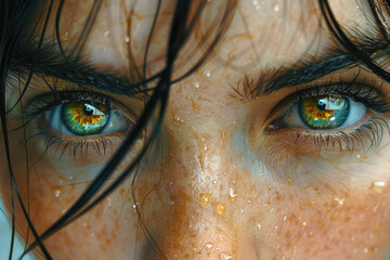 A captivating portrait imbued with the depth of human emotion reflected in the eyes