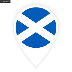 Scotland marker icon with white border isolated on white background.