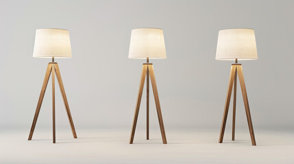 Set of modern cozy floor lamp on transparent background.