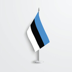 Estonia table flag icon isolated on light grey background. - obrazy, fototapety, plakaty