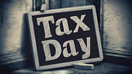 business concept tax day - obrazy, fototapety, plakaty