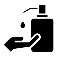 hand with pump bottle icon