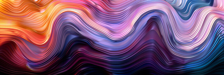 Fototapeta premium wavy pattern of colorful lines background, generative AI