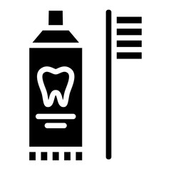 Toothbrush and toothpaste icon