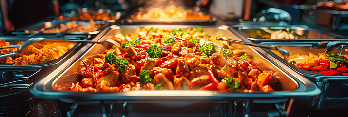 Delicious Fusion Dish, Chicken and Vegetables Stir-Fry, Fresh Ingredients, Asian Cuisine Influence