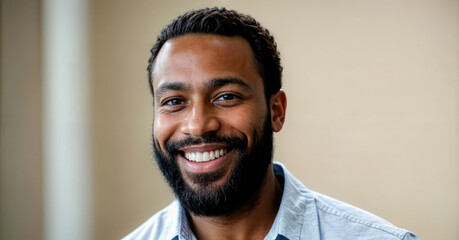 Smiling Black Office Worker Engaged in Presentation