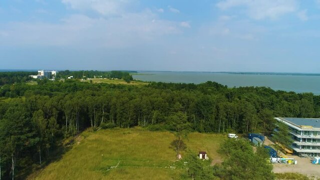 Beautiful Landscape Lake Jamno Mielno Jezioro Las Aerial View Poland